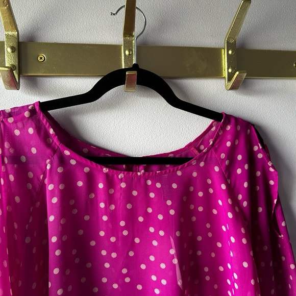 NWT Gap Purple Polka Dot Cold Shoulder Top Size XXL - Picture 2 of 14